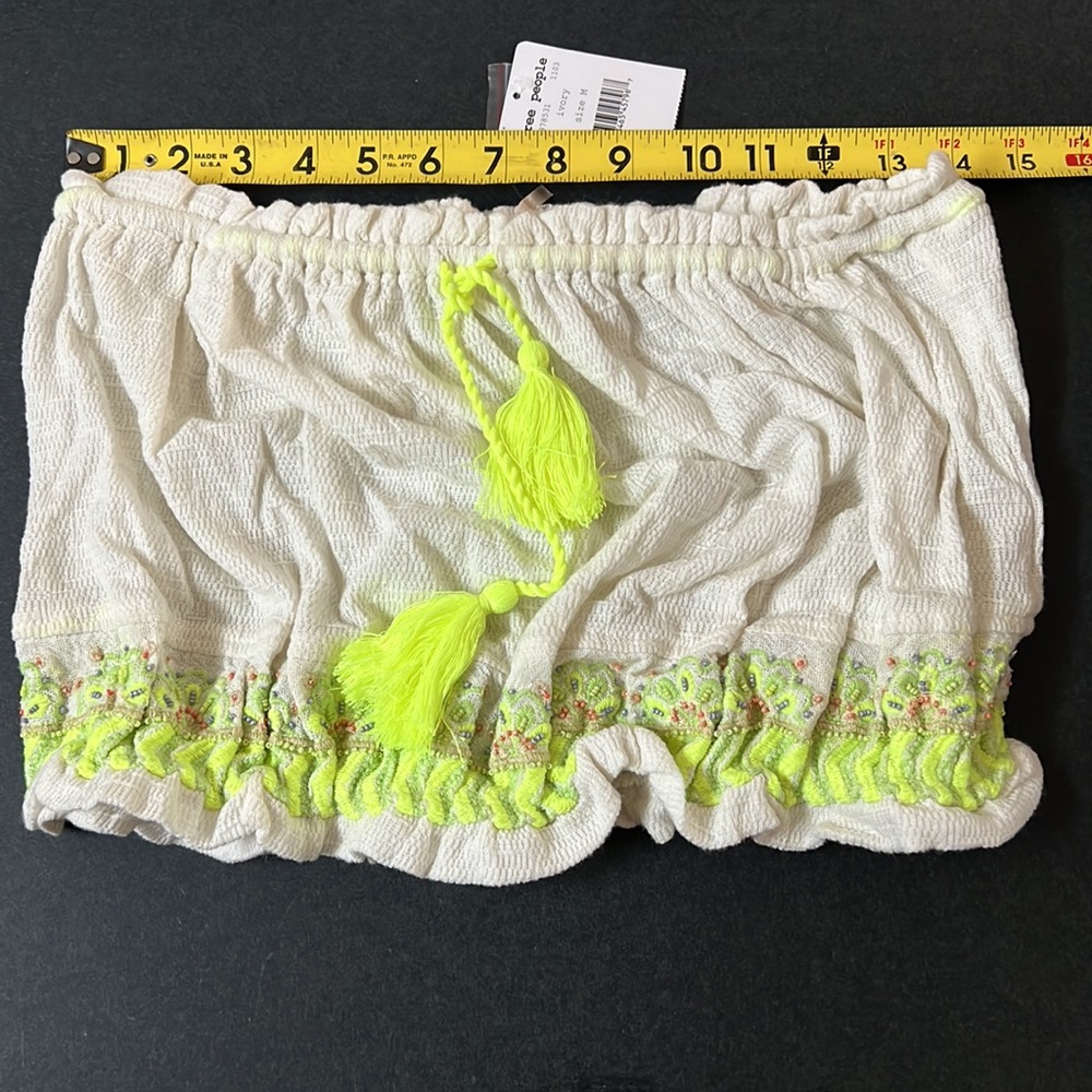 FREE PEOPLE Ivory Strapless Crop Top size M - Picture 5 of 15